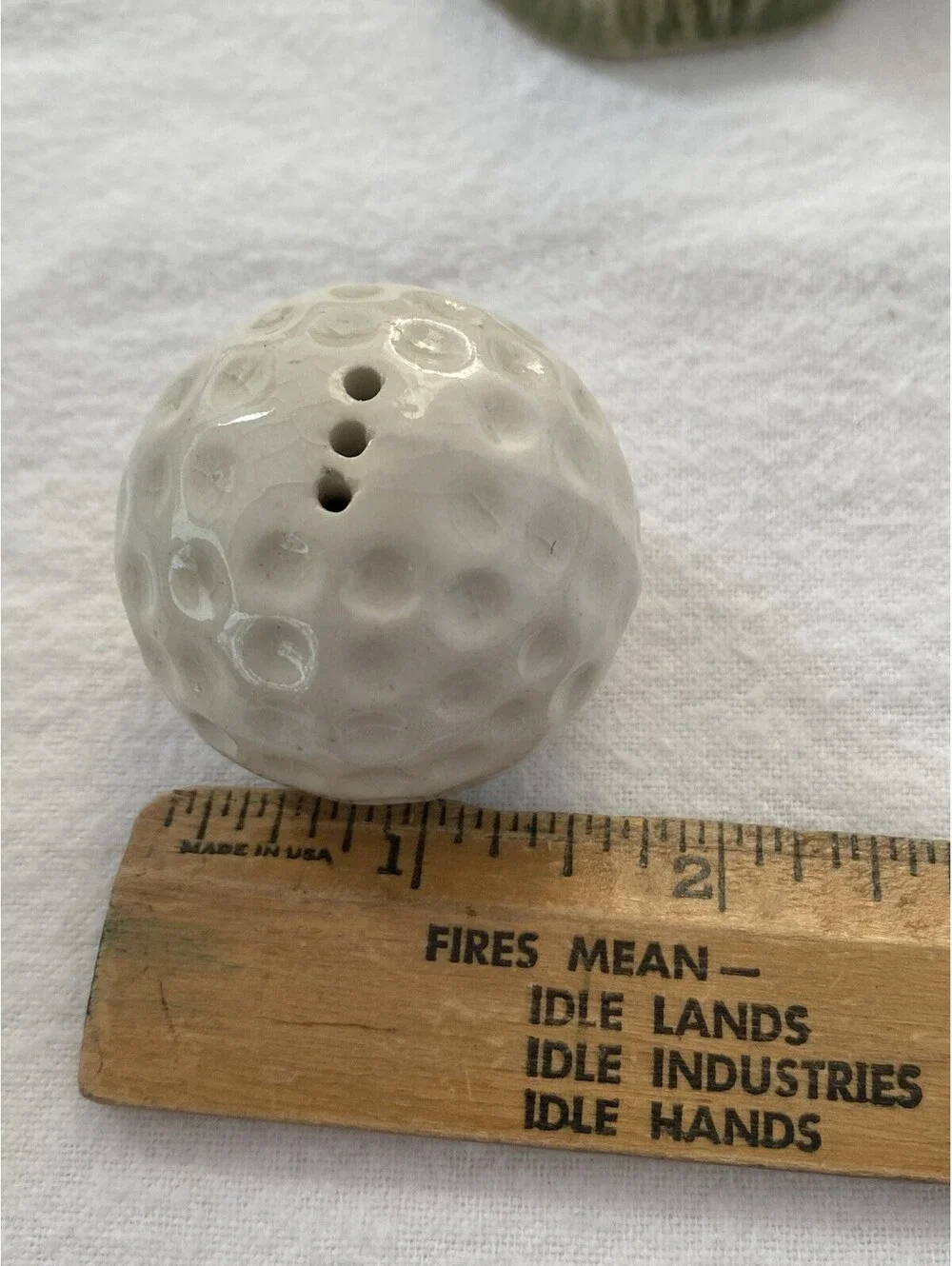 Vintage Golf Ball & TEE Pottery Ceramic Salt & Pepper Shakers
